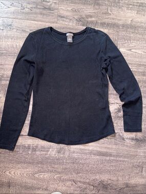 Ann Taylor Black Long Sleeve Crewneck Tee